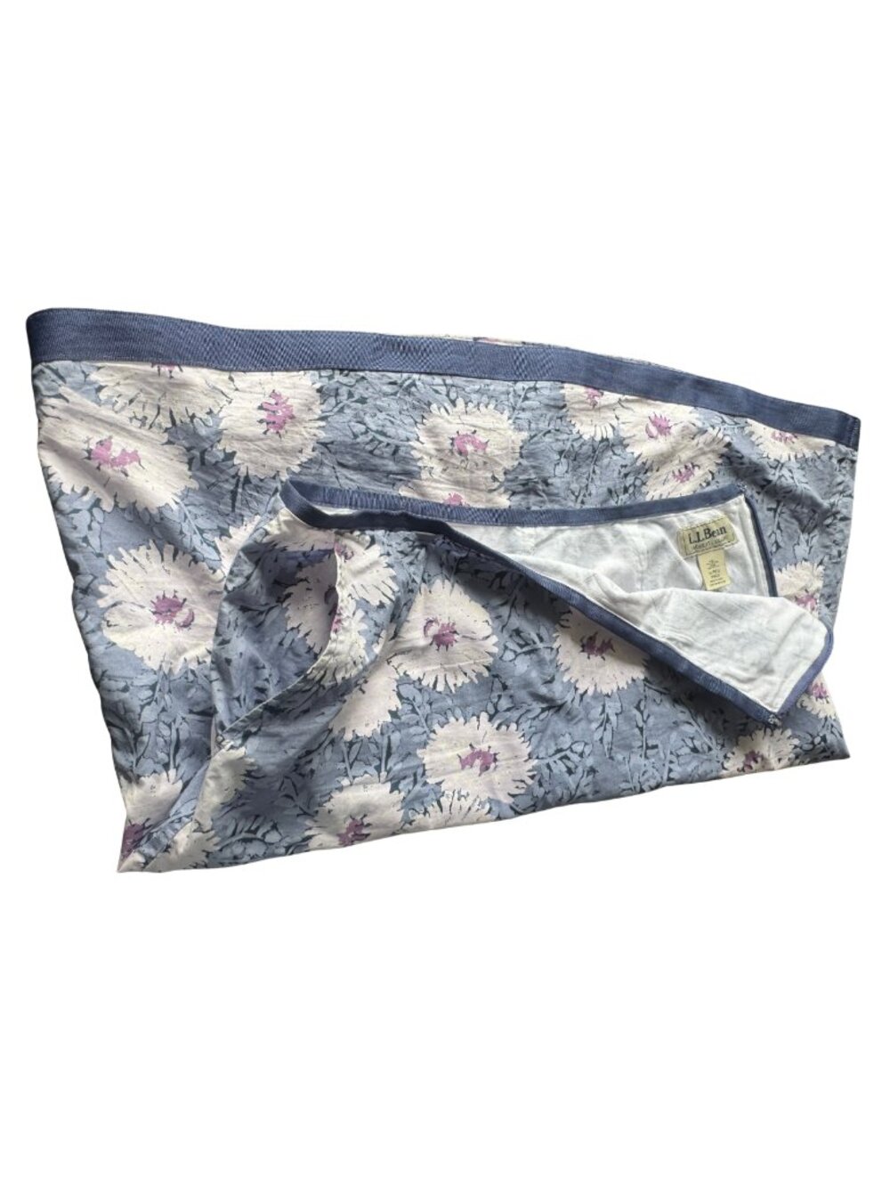 L.L. Bean Favorite Fit Straight Floral Cotton Skirt Size 10 Regular Blue Daisy - Picture 5 of 5